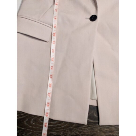 RACHEL ROY Womens Ivory Black Blazer Jacket Size 2 One Button Mid Length N27 - Picture 8 of 8